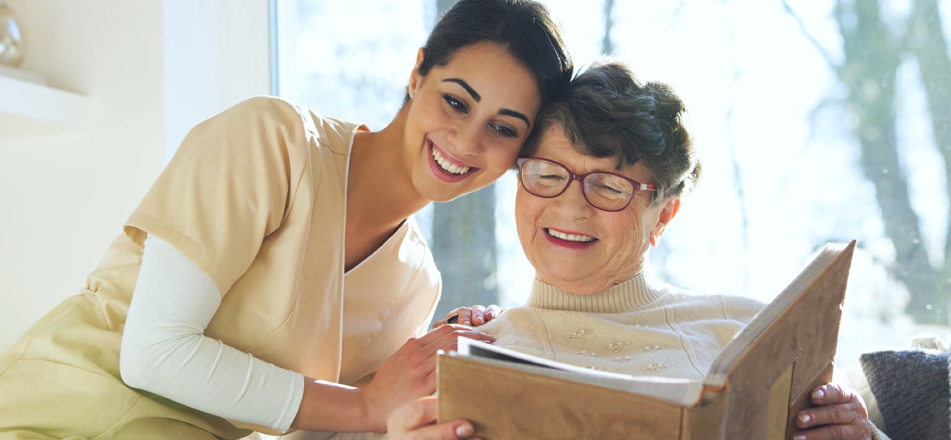 Compassionate caregivers with seniors at home